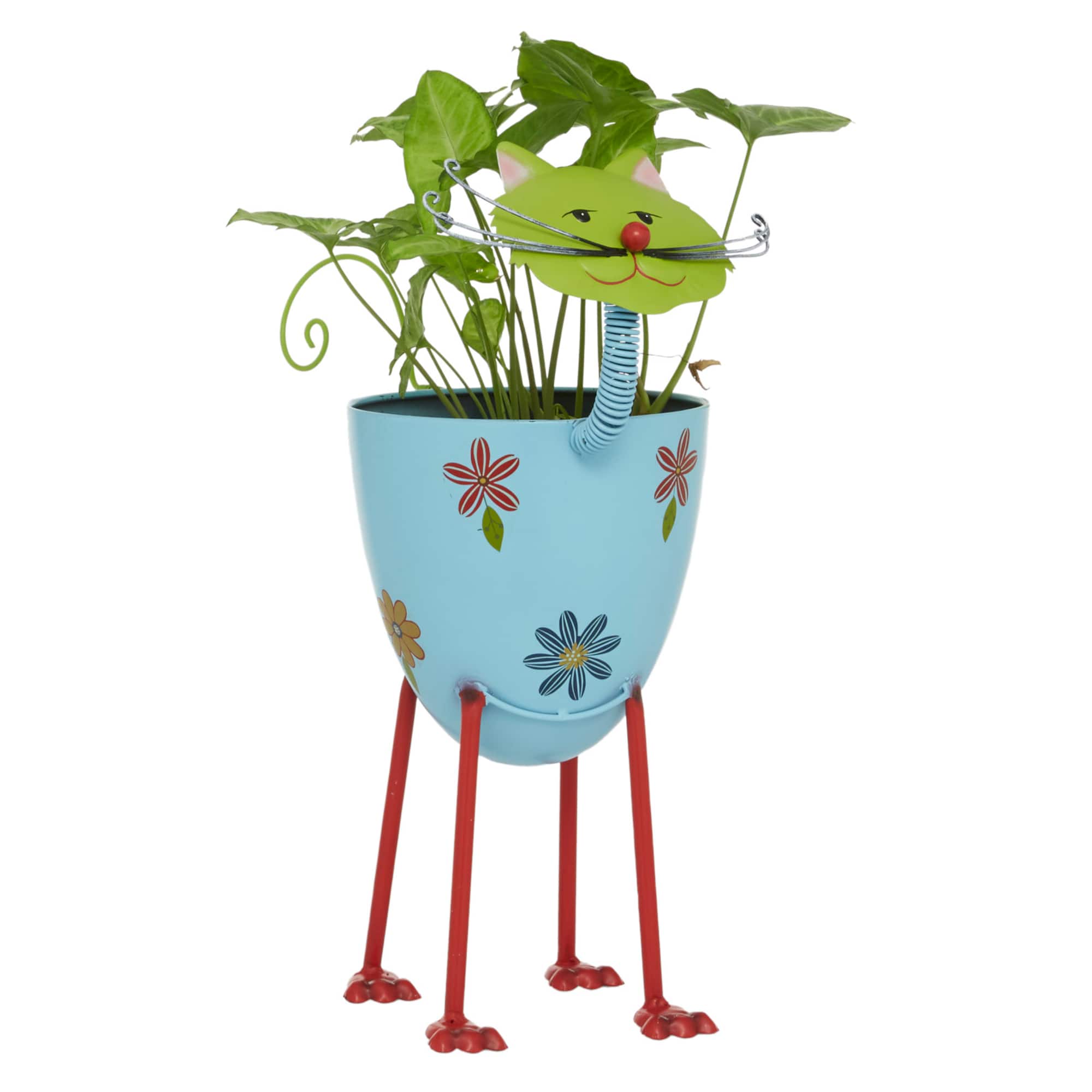 19" Blue Iron Farmhouse Cat Planter